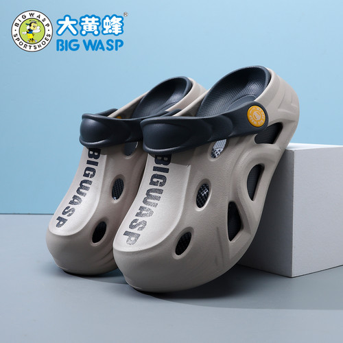 大黄蜂儿童洞洞鞋夏季新款中大童男童拖鞋小孩防滑凉拖男孩沙滩鞋 - 图1