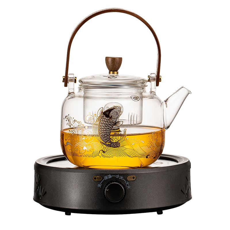 电陶炉煮茶器煮茶炉烧水泡茶黑白茶玻璃煮茶壶养身壶家用煮茶套装-图3