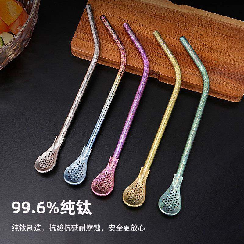 牧钛晴虹纯钛吸管高颜值大口径可定LOGO户外便携喝水饮料奶茶吸管,淘宝优惠券,粉丝福利购,淘宝优惠卷