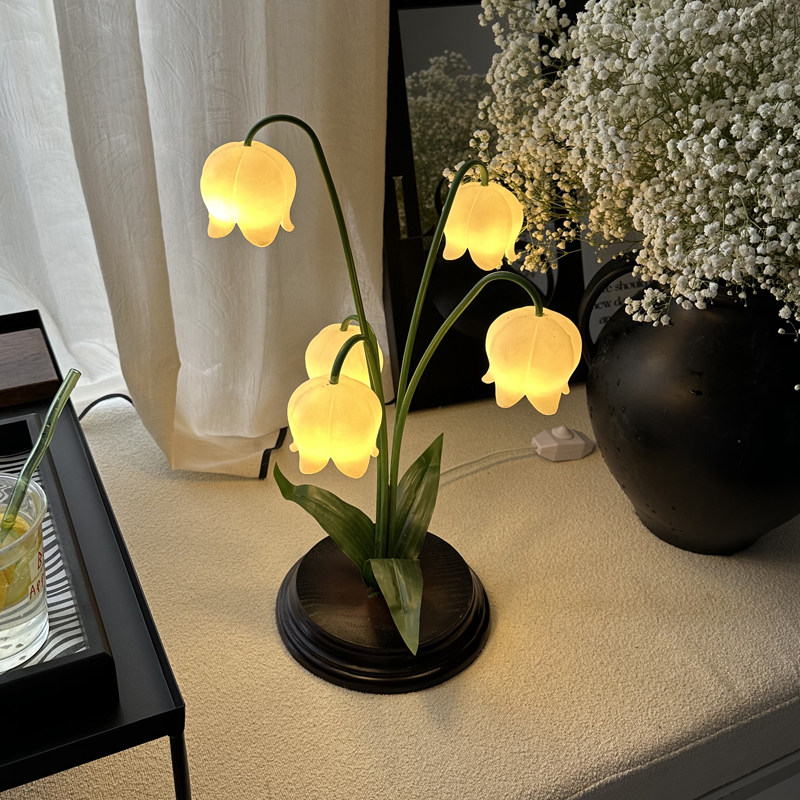铃兰花台灯田园风客厅主卧室床头柜氛围灯夜灯结婚生日情人节礼物