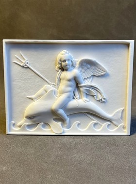 速发天使浮雕装饰摆件石膏装饰画画心商礼软装饰立日业物纪念品节