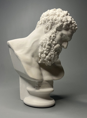 速发大力神头像复古艺术石礼像雕塑美术素膏教具桌面装饰摆饰描物