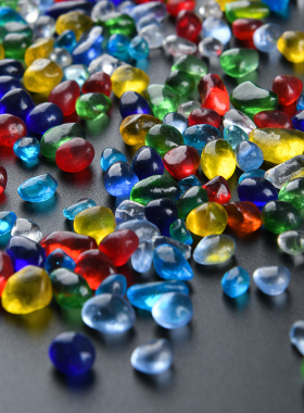 速发红黄蓝绿水晶玻璃碎石摆件 聚佛修曼扎放供宝盆鱼缸景石家装