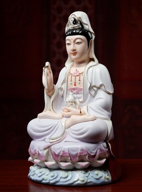 速发陶瓷12/16吋慈航真人神像像奉家用厅音慈航道人供客观