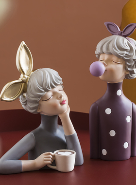 速发泡关孩工艺品摆玄家居客厅茶几件泡电视柜桌面装饰品