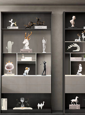 速发创意简摆简白极黑装饰约件办公室客厅玄关柜酒柜书柜家居饰品