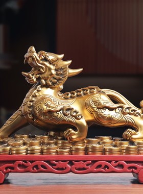 速发招财饰貅摆件一对客厅玄关电铺柜办公室桌店视装貔开业礼物送