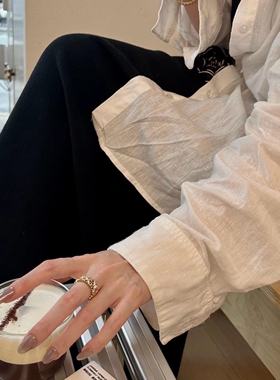 Hailey海莉欧美老钱风裸灰咖极光珍珠粉穿戴甲高级轻奢手工婚甲