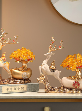 树脂招财祝福中式客厅水晶摆件