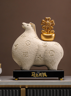 中式树脂马上有钱招财马摆件