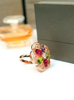 糖果色时尚奢华重工彩色戒指