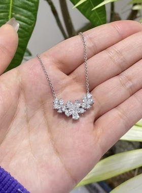 莫桑石花瓣项链甜美送女友