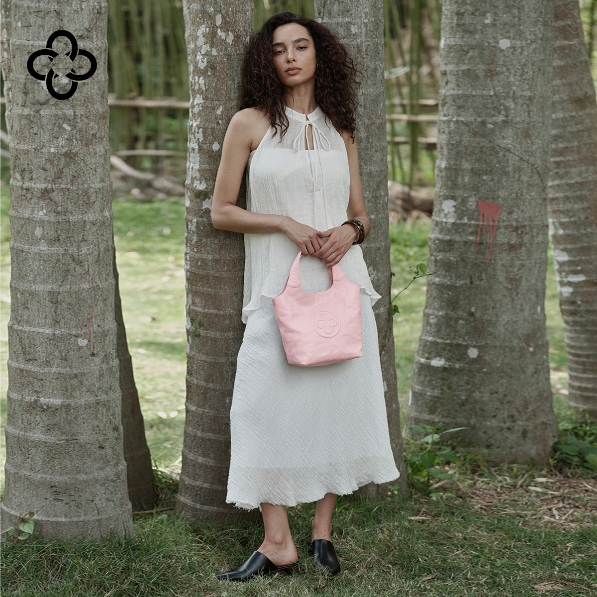 CASSILE卡思乐MINI马甲手拎包女粉色植鞣牛皮时尚褶皱手提菜篮包