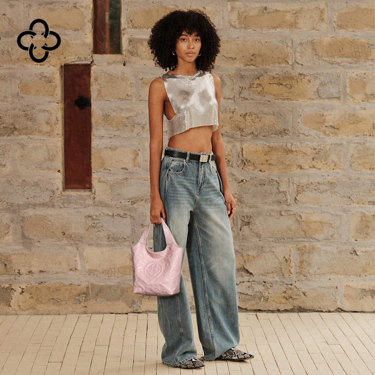 CASSILE卡思乐MINI马甲手拎包女粉色植鞣牛皮时尚褶皱手提菜篮包