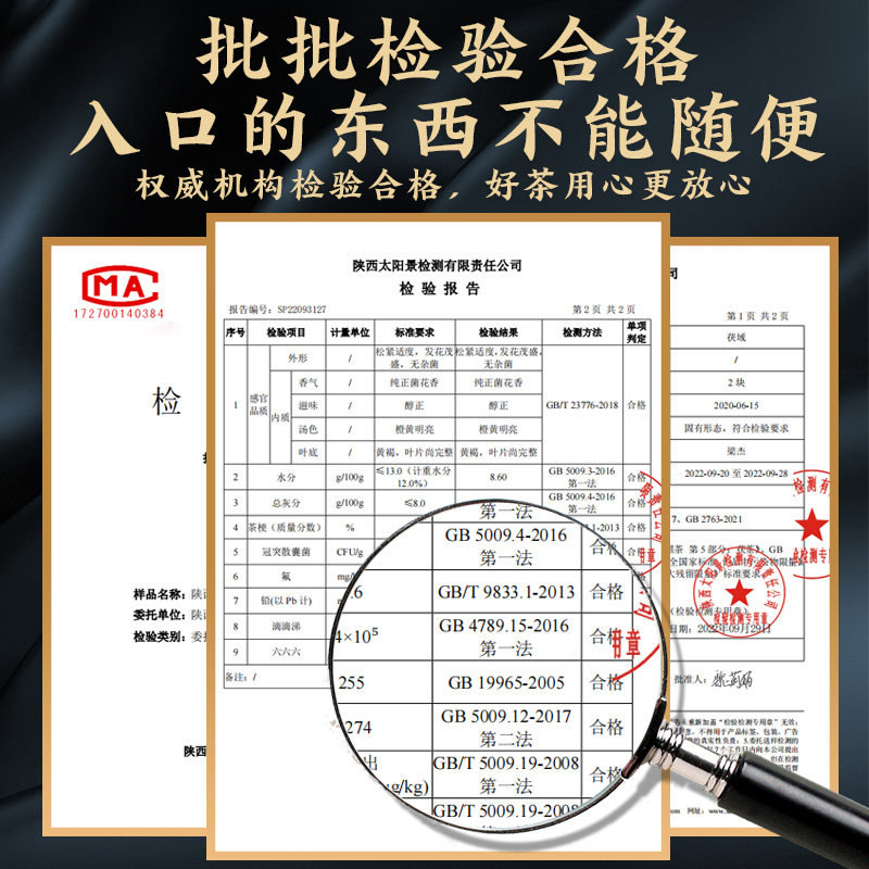 茯茶泾阳金花茯砖茶陕西西安特产黑茶手筑自然发花正品伏茶950g