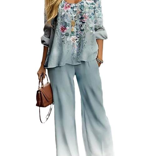 wmstar plus size women piece clothes print high waist long - 图3