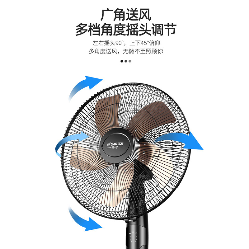 扬子电风扇落地扇家用立式电扇遥控节能省电 5叶大风宿舍卧室正品_虎窝淘