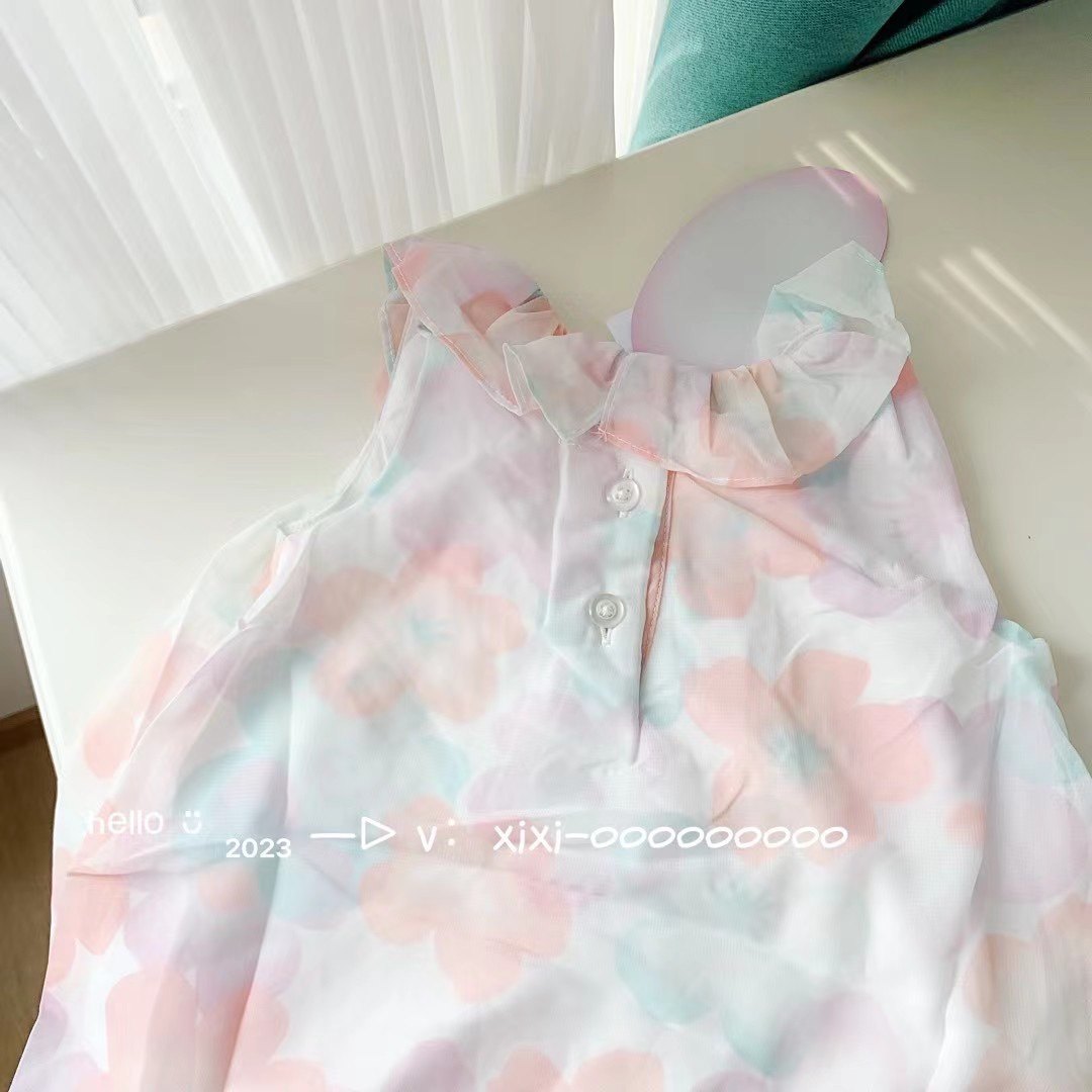 清-外贸无袖新生儿花朵圆领花边雪纺纯棉包屁哈衣女宝周岁百日服,淘宝优惠券,粉丝福利购,淘宝优惠卷