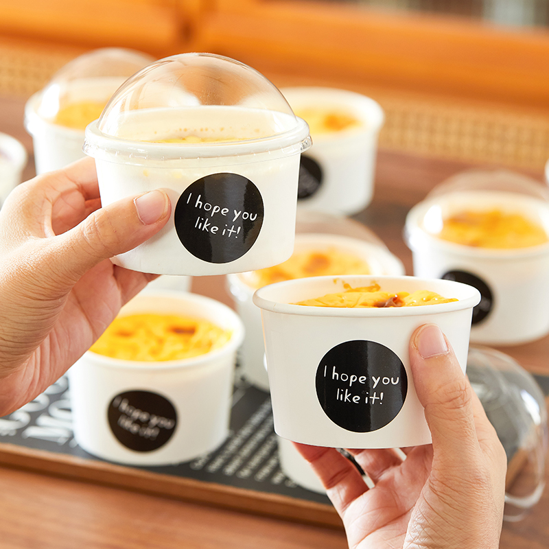 芋泥烤奶盒子贴纸杯子网红耐高温杯大泡芙包装蛋奶纸碗甜品打包盒 - 图2