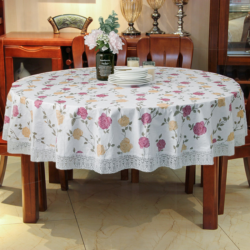 圆桌桌布防水防油免洗防烫塑料家用PVC饭店餐桌垫酒店大圆形台布,淘宝优惠券,粉丝福利购,淘宝优惠卷