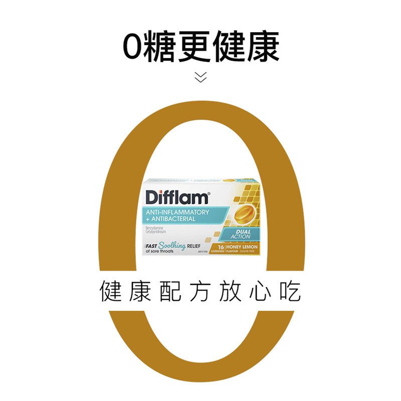 difflam蜂蜜柠檬缓解咽喉炎润喉糖 TomLanePharmacy海外国际耳鼻喉药品