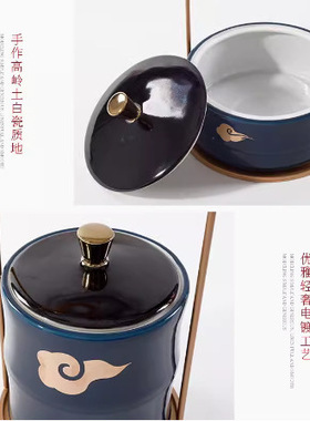 青绿色春意蜻蜓小鸟铁艺轻奢新装饰品高端玄关博古架摆件陶瓷中式