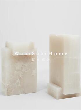 优选轻奢简约天然玉石大理石别墅角几设计立柱餐桌展台摆件雕塑台