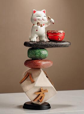 优选八方来财时来运转招财猫摆件办公室酒柜装饰品乔迁店铺开业礼