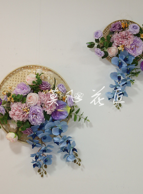 沙发背景墙玄关壁挂装饰仿真花艺