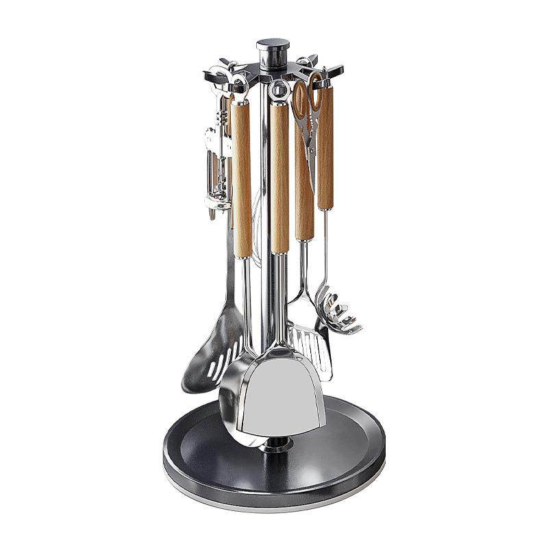 旋转锅铲架台面家用厨房挂钩置物架挂勺子铲子厨具收纳架子多功能,淘宝优惠券,粉丝福利购,淘宝优惠卷