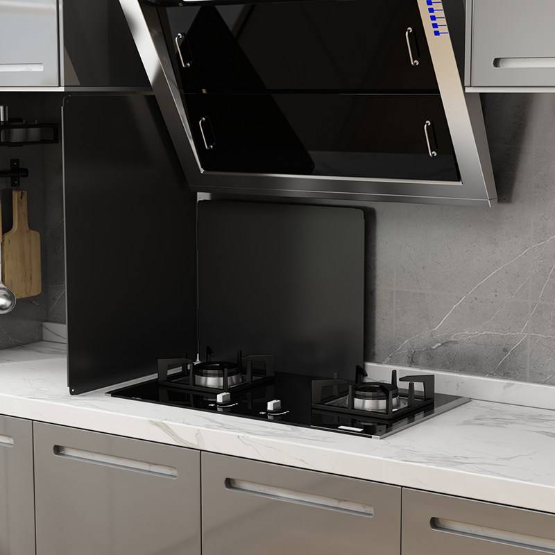 厨房挡油板灶台防风罩炒菜防油板隔油板家用耐高温墙贴黑色加厚,淘宝优惠券,粉丝福利购,淘宝优惠卷