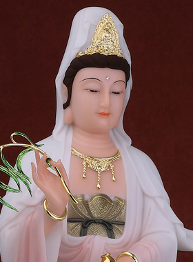 汉白玉站龙观音神像寺庙供奉观世音菩萨像水月观音客厅工艺品摆件