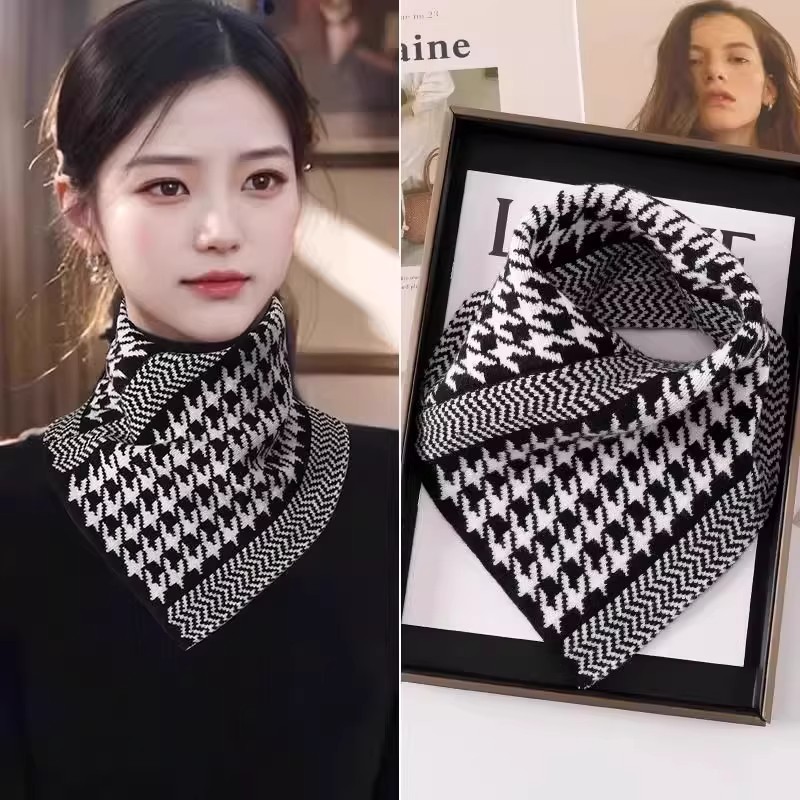 冬季防风围脖围巾女冬季秋冬季护颈防寒百搭脖套保暖三角围巾围脖