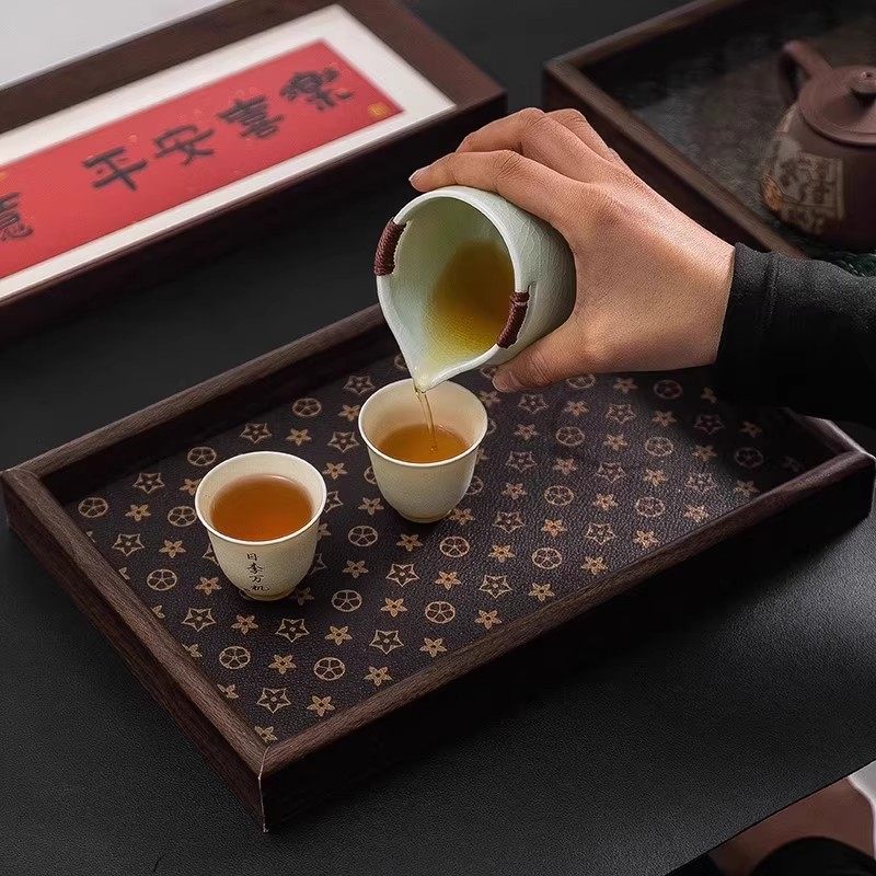 高档复古轻奢茶盘胡桃木家用长方形木质首饰收纳酒杯茶水文玩托盘,淘宝优惠券,粉丝福利购,淘宝优惠卷