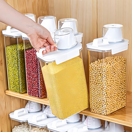 日式杂粮罐装米桶家用防虫防潮密封面粉储存罐面桶大米五谷收纳盒 - 图3