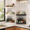 Kitchen countertop corner punch-free spice storage rack