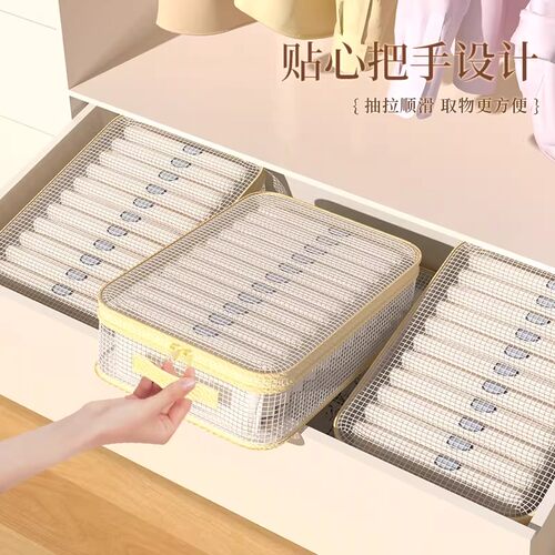 网纱四件套收纳袋家用卧室大容量防尘防潮整理盒可视窗被子防尘袋 - 图3