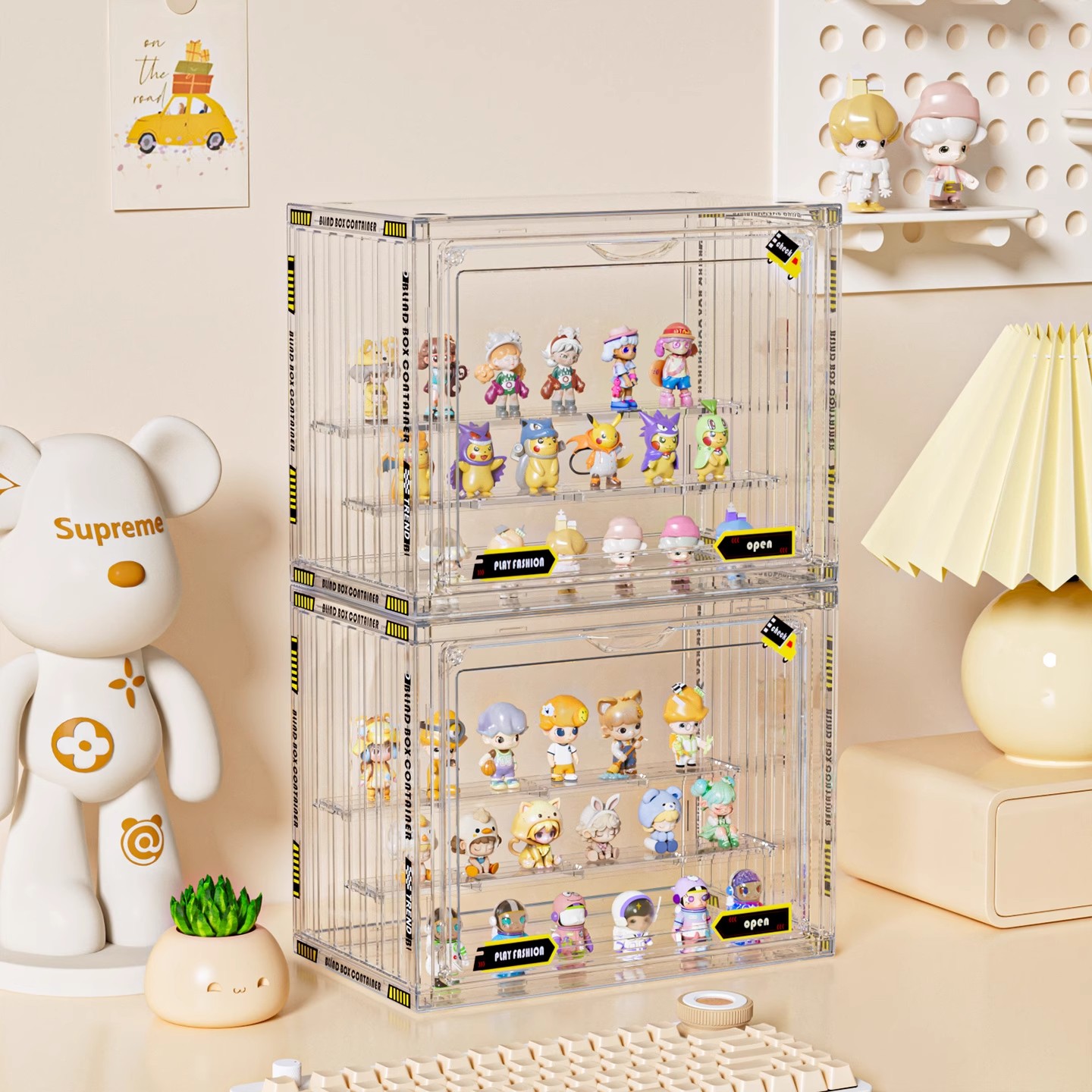 Blind box storage display rack transparent dustproof bubble mart