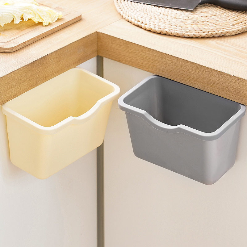 厨房壁挂垃圾桶方形厨余专用收纳桶家用创意无盖柜门可挂式卫生桶 - 图0