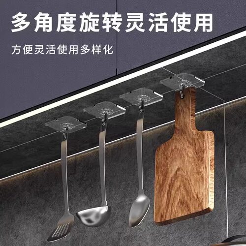 挂钩强力粘胶墙壁贴墙上承重透明无痕挂勾贴钩免打孔钩子粘贴粘钩 - 图3