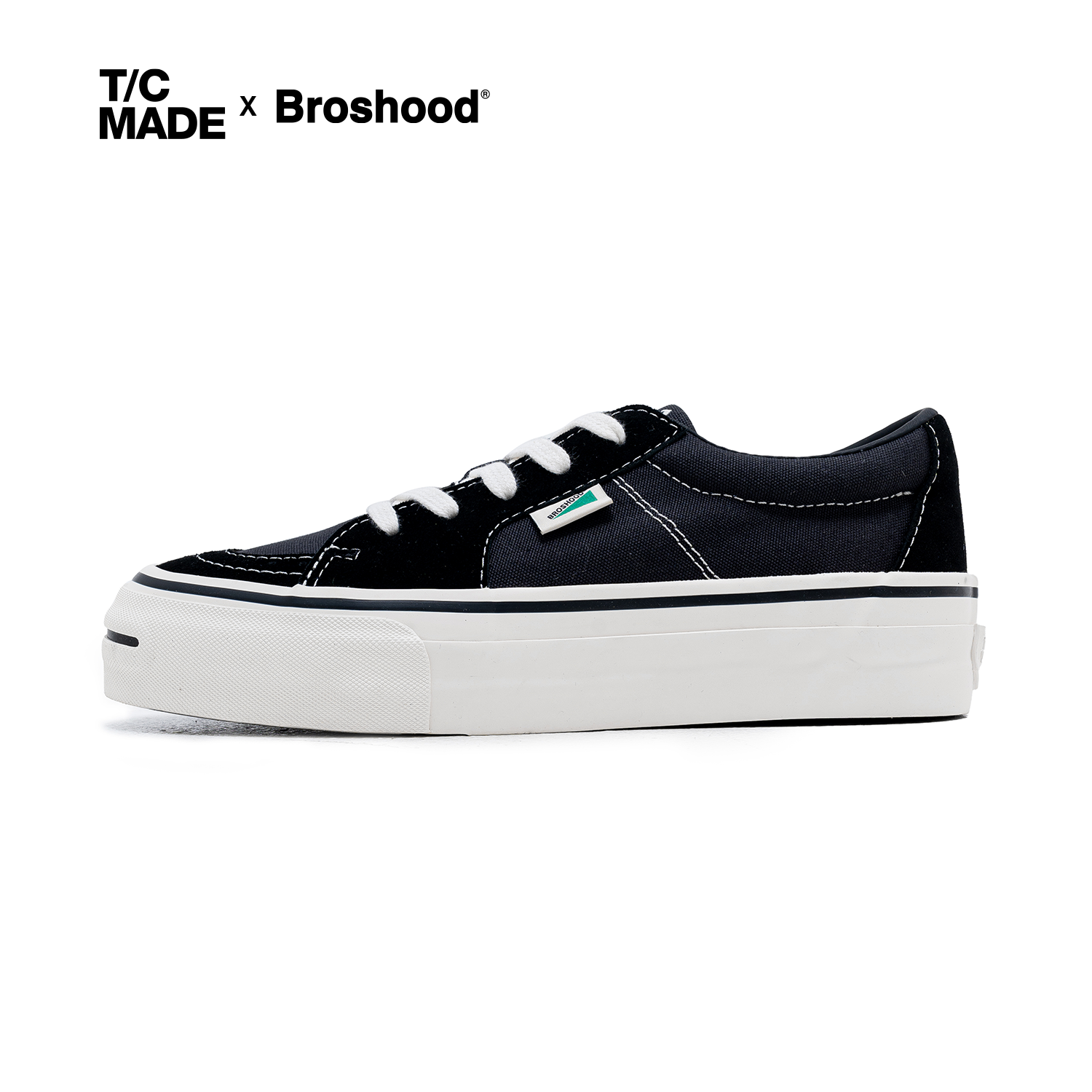 TCMADE xBroshood 联名25SS开口笑帆布鞋日系工装厚底休闲硫化鞋 - 图1