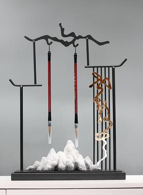 新中式摆件客厅玄关桌书房轻奢装饰品高山流水招财办公室家居饰品