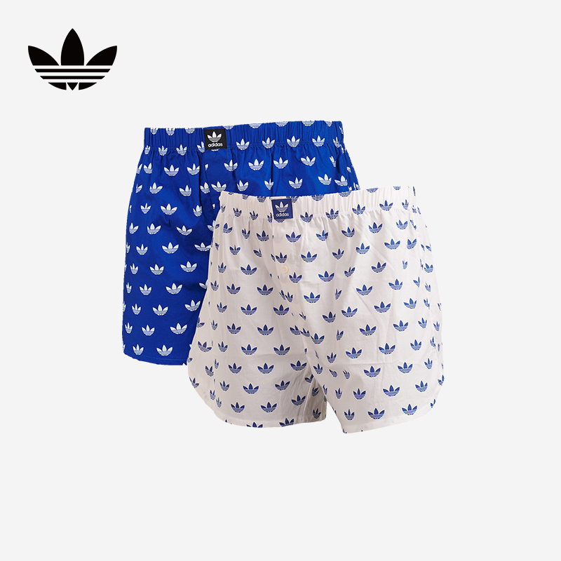 Adidas阿迪达斯三叶草男士短裤纯棉透气时尚度假宽松情侣阿罗裤