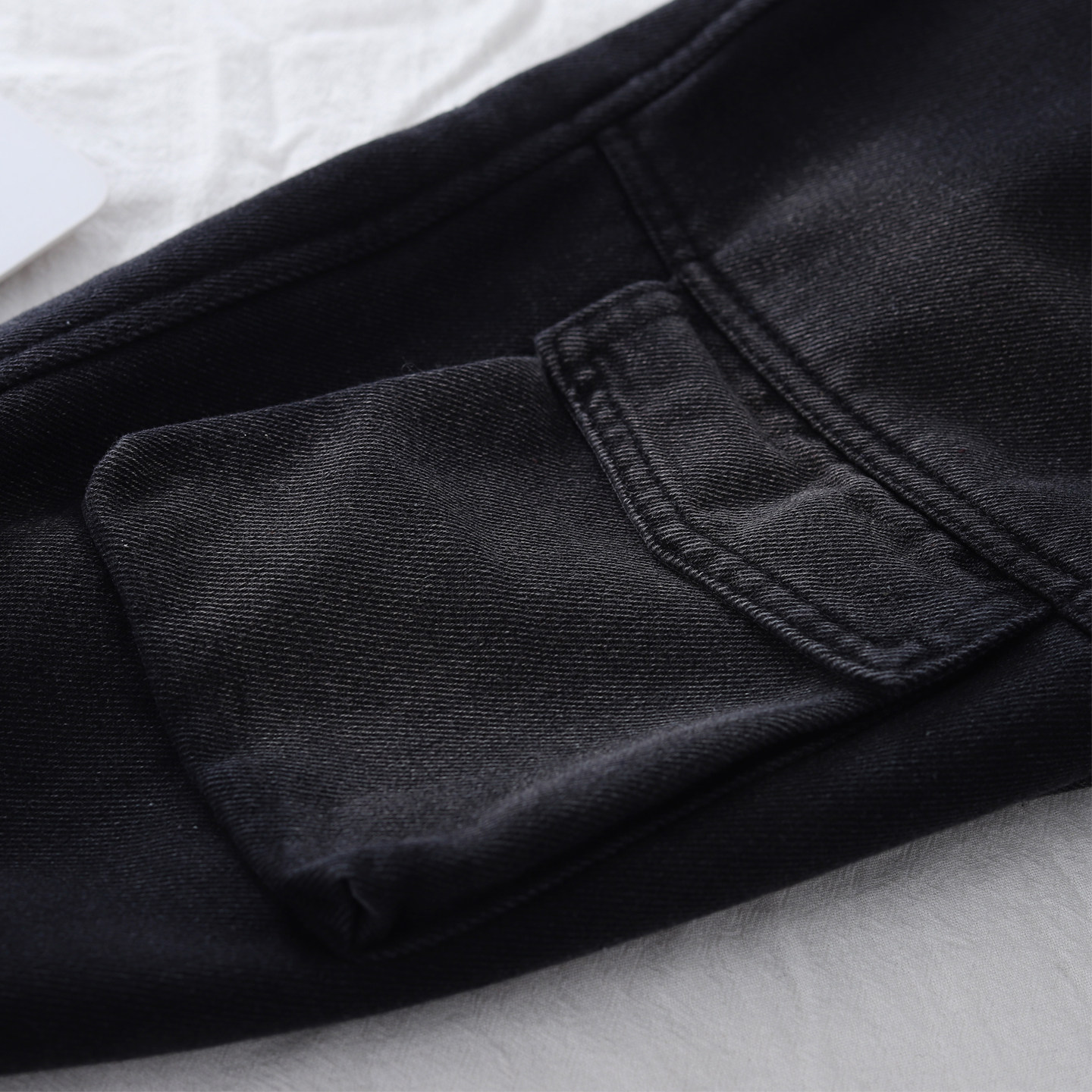 秋冬黑色儿童加绒工装牛仔裤男宝宝大口袋束脚灯笼裤松紧腰阔腿裤,淘宝优惠券,粉丝福利购,淘宝优惠卷