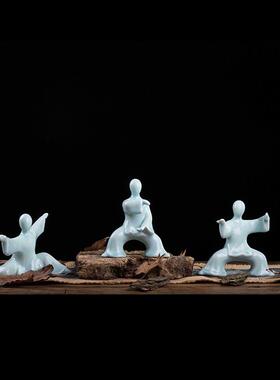 景德镇陶瓷中国风功夫太极饰品新型中国风家居入口客厅书房装饰礼