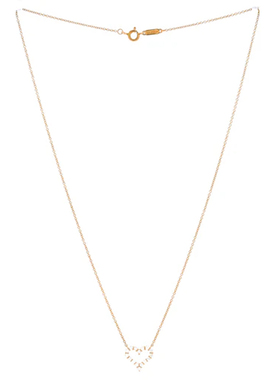 TIFFANY&CO.蒂芙尼爱心中号黄金色镶钻项链女款心形吊坠