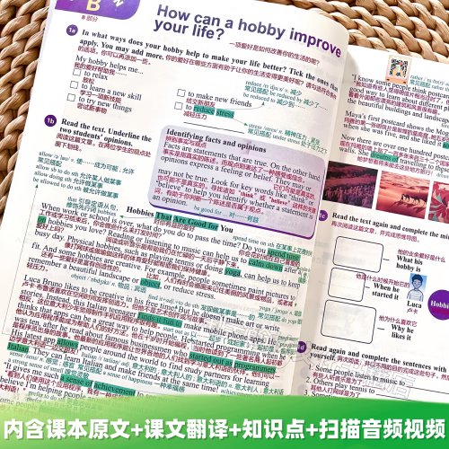 2026新版八年级下册英语课堂笔记同步人教版教材知识讲解新改版初二上下册语文数学英语学霸课堂笔记8年级下册英语课本讲解翻译书 - 图3