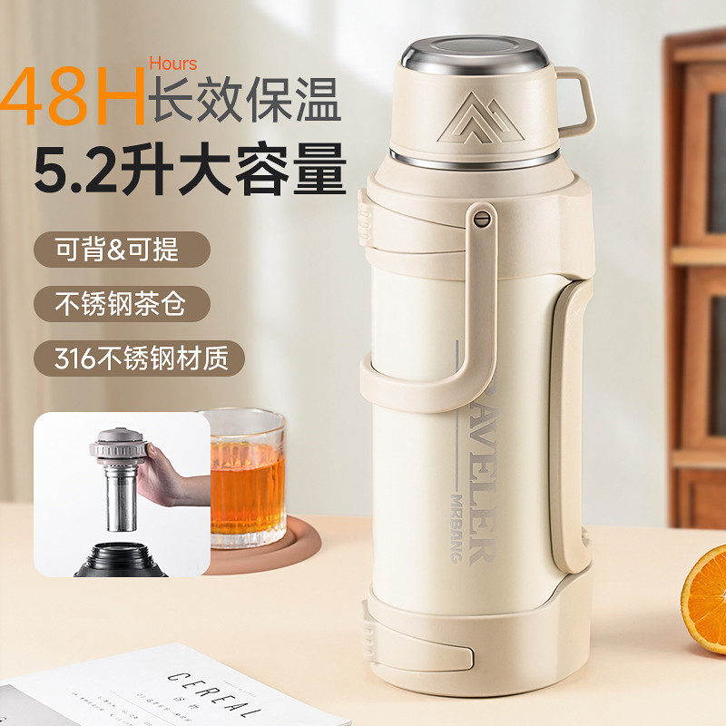 316不锈钢大容量保温壶真空泡茶保温杯保冷家用暖壶车载水瓶学生 - 图0