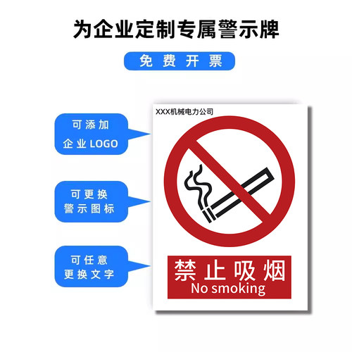 新国标安全标识牌铝板2026安全警示牌禁止吸烟严禁烟火提示牌消防标识铝制工地工厂车间有电危险标志牌定制做 - 图3