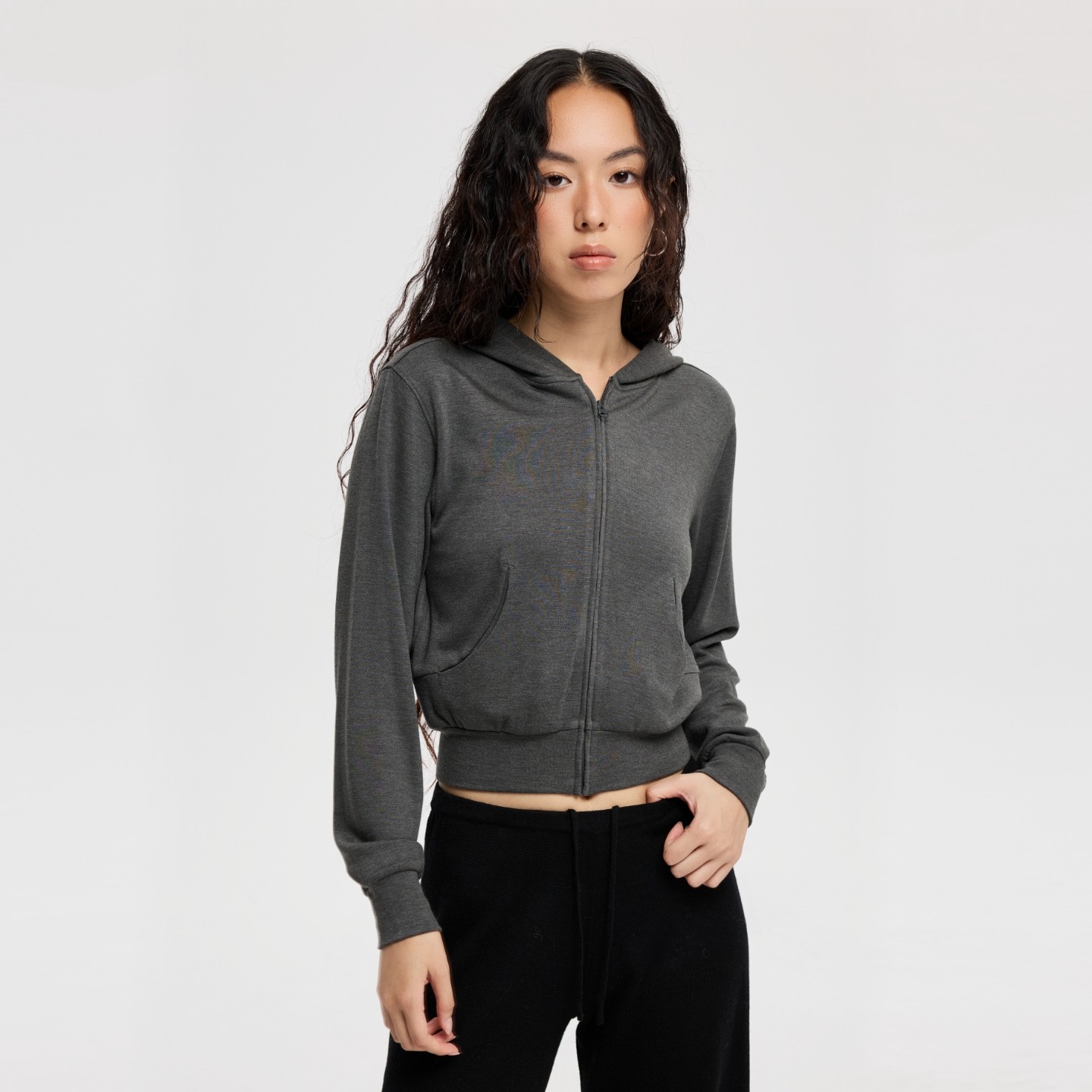 oneup兔毛修身短款连帽卫衣外套女秋季美式健身上衣瑜伽拉链开衫,淘宝优惠券,粉丝福利购,淘宝优惠卷